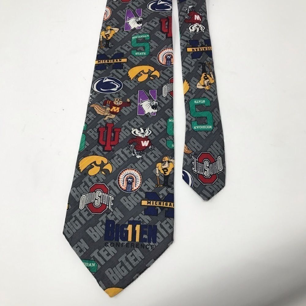 Men’s necktie. Big 10 Conference. 100% silk - Picture 4 of 4